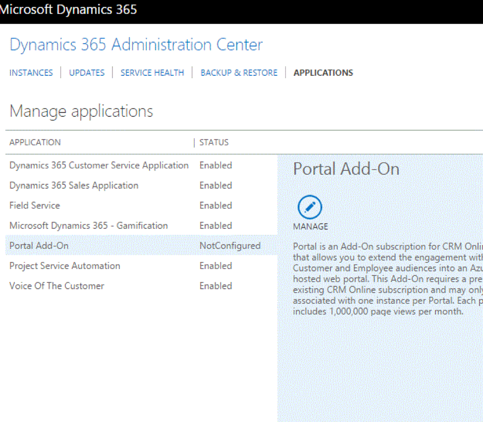 Portals Dynamics 365 2