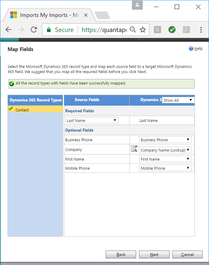 Microsoft Dynamics 365 Sales CRM Data Maps 2