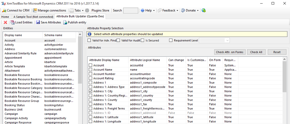 XRMToolbox Attribute Bulk Updater