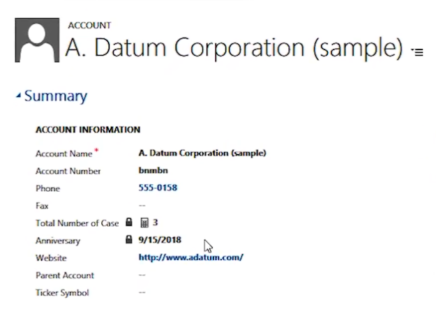 Calculated Field Added to Account Form Microsoft Dynamics 365 for Sales CRM