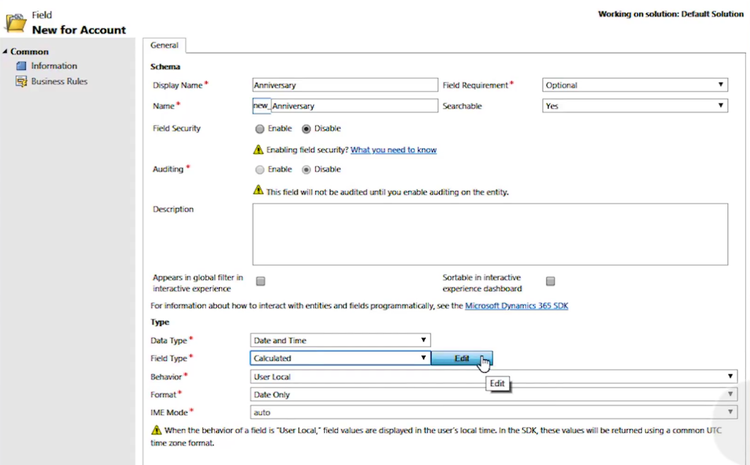 Create a Calculated Field Microsoft Dynamics 365 for Sales CRM