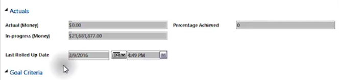 Last Rolled Up Date Goal Microsoft Dynamics 365 for Sales CRM