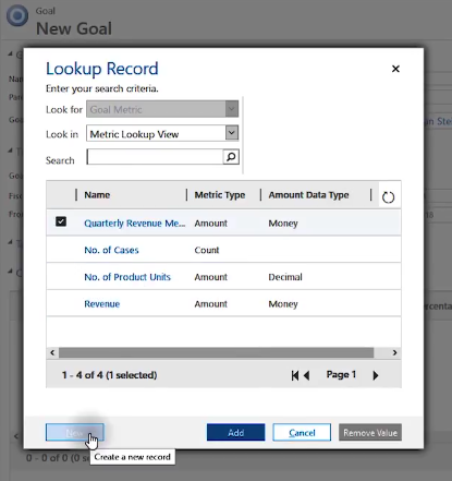 Look Up More Records New Goal Metrics Microsoft Dynamics 365 for Sales CRM