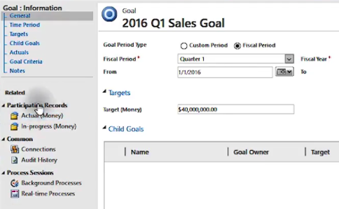 Participating Records from Goal Pop Up Microsoft Dynamics 365 for Sales CRM