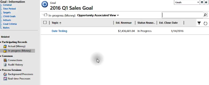 View Participating Records Manage Goals in Microsoft Dynamics 365 for Sales CRM